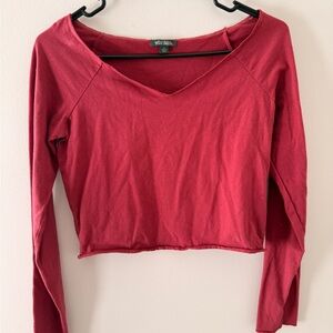 Wild Fable V-Neck Red Crop Top